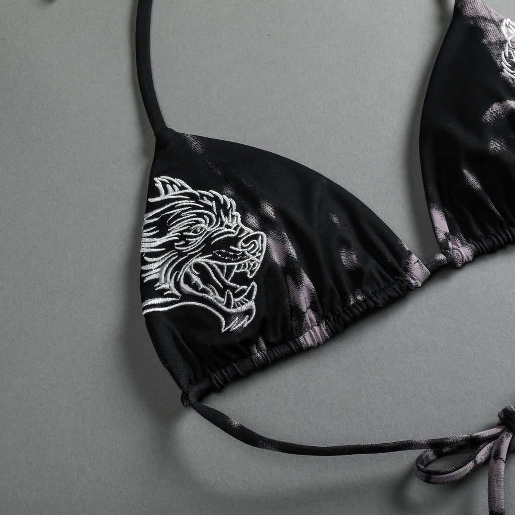 She Dual Wolf Nikita Triangle Top in Black/Plum Serpent - imagem 5