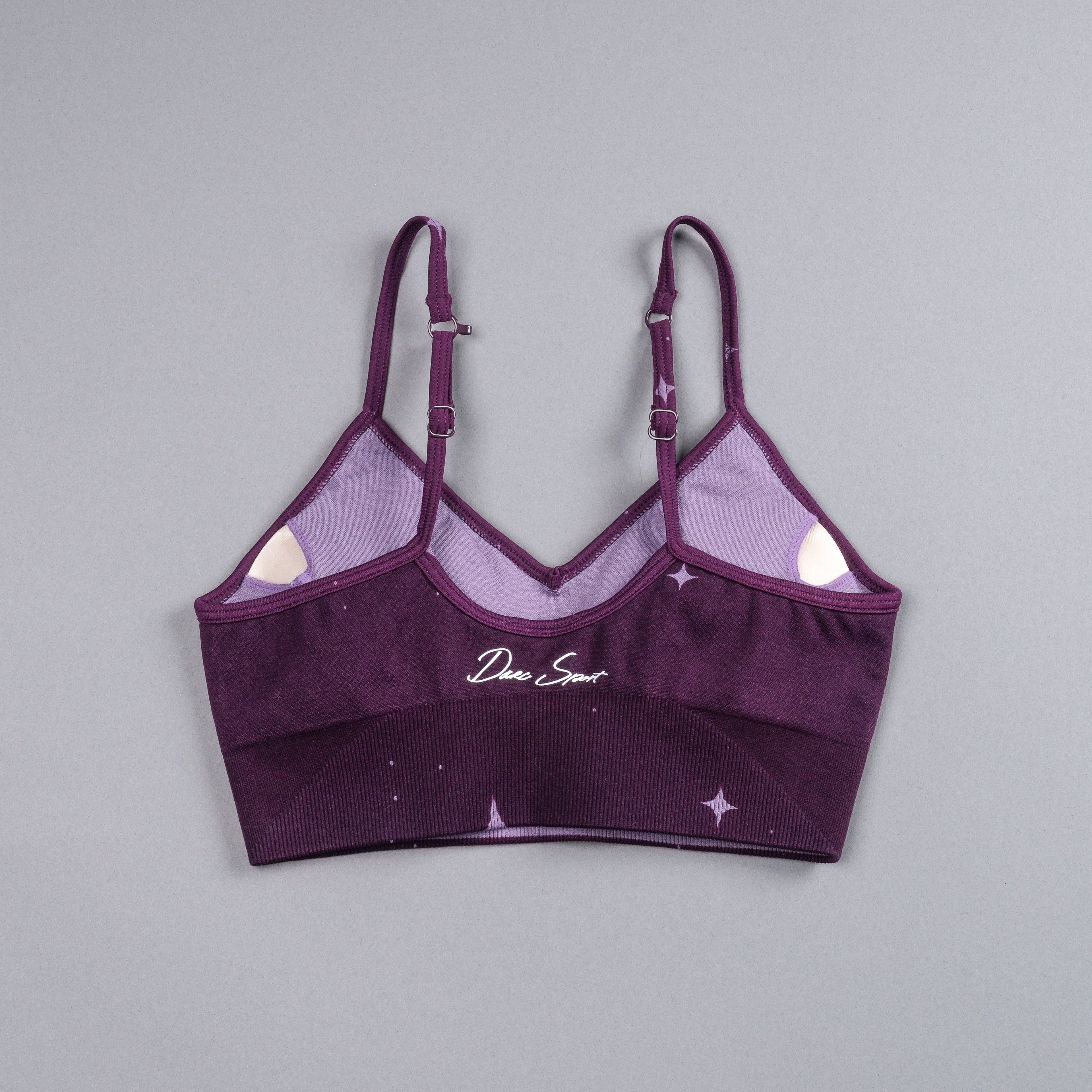 Dual Darc Script"Everson Seamless" Sports Bra in Plum Starry Night — imagem 10