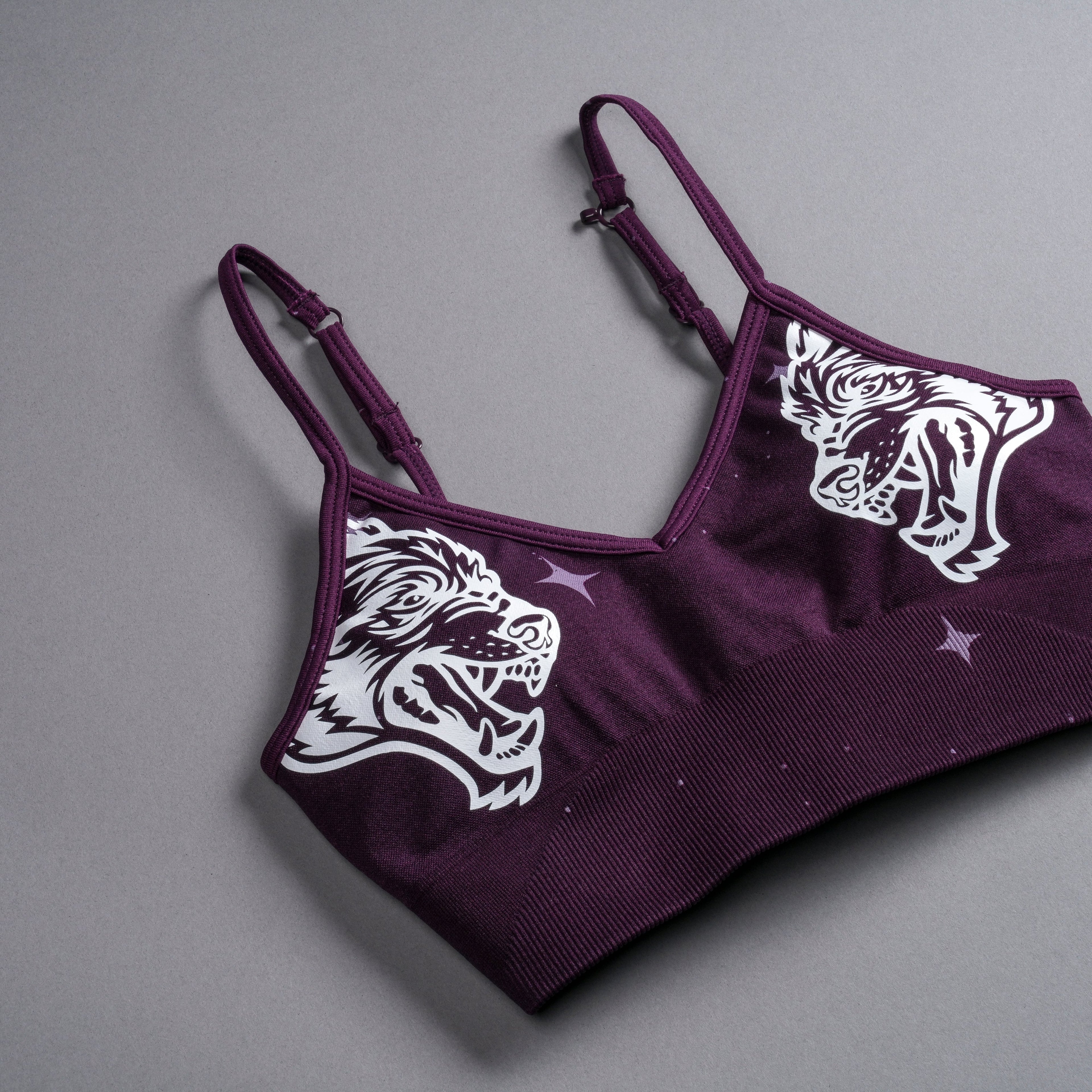 Dual Darc Script"Everson Seamless" Sports Bra in Plum Starry Night — imagem 11