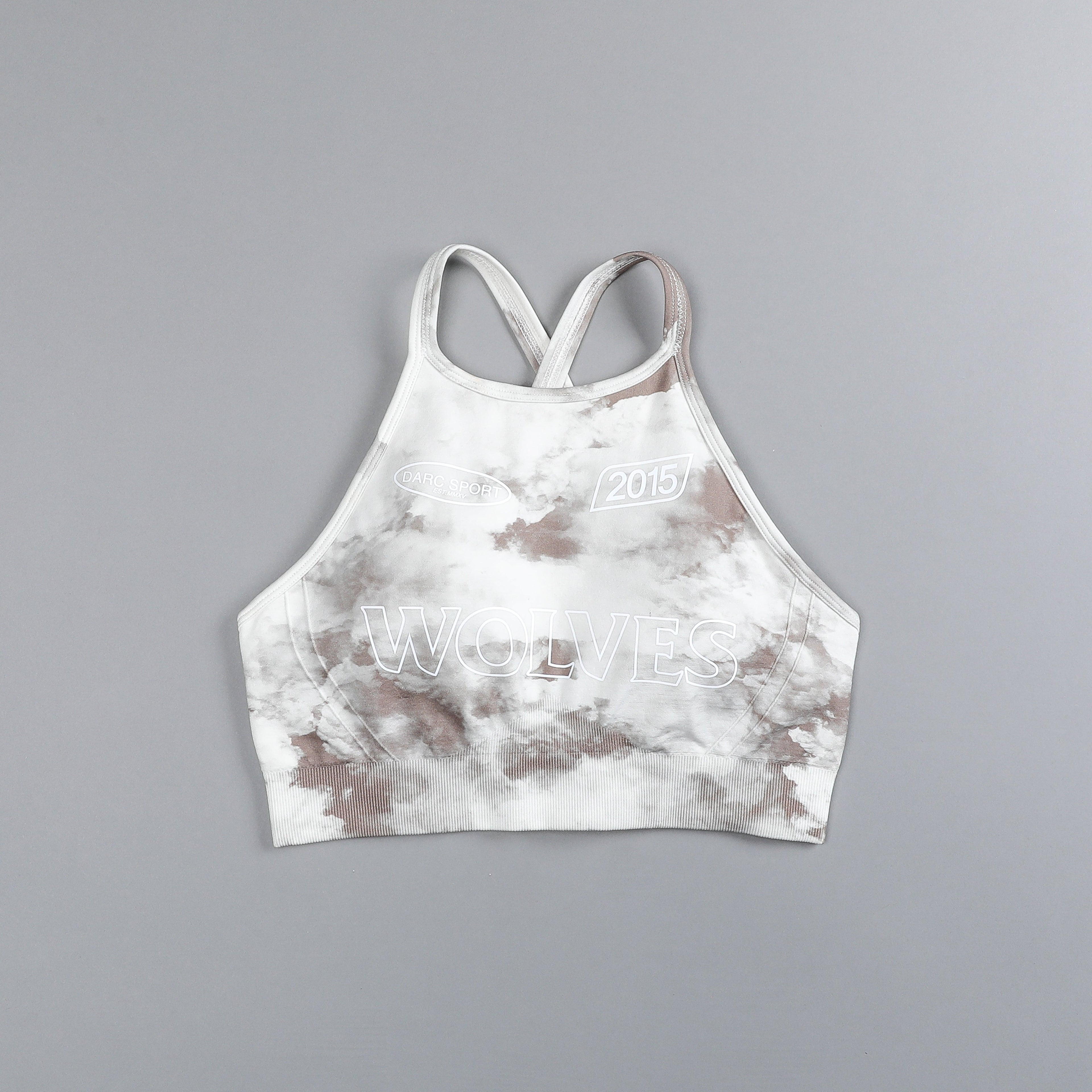 Faster "Everson Seamless" High Neck Bra in Stone Ghost Clouds — imagem 3
