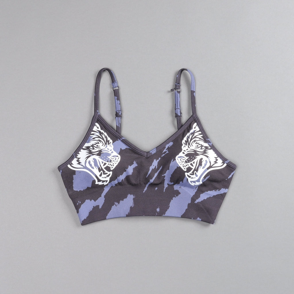 Dual "Everson Seamless" Sports Bra in Purple Stone Native Camo — imagem 3