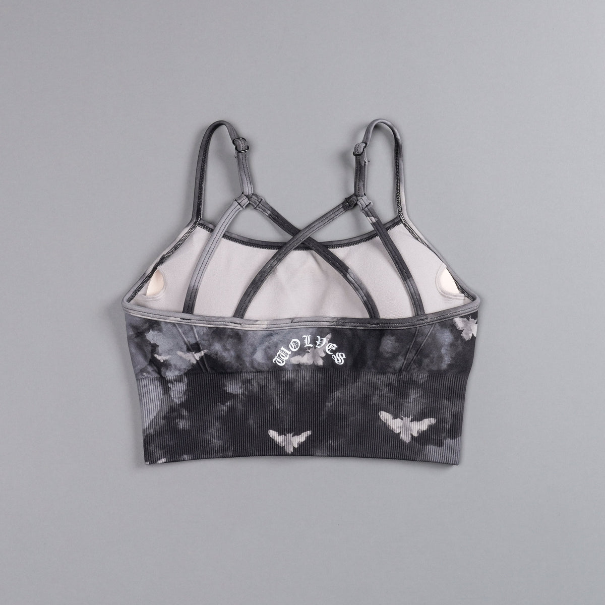 Single Wolf Chopper "Everson Seamless" Huxley Bra in Black Death Moth Ghost Clouds - imagem 2