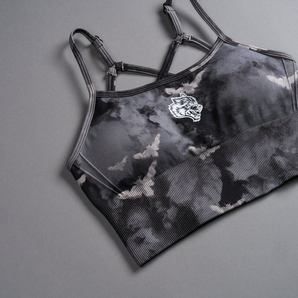 Single Wolf Chopper "Everson Seamless" Huxley Bra in Black Death Moth Ghost Clouds - imagem 3