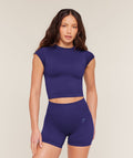 Poise Crew Neck Short Sleeve Top - Indigo Purple — imagem 1