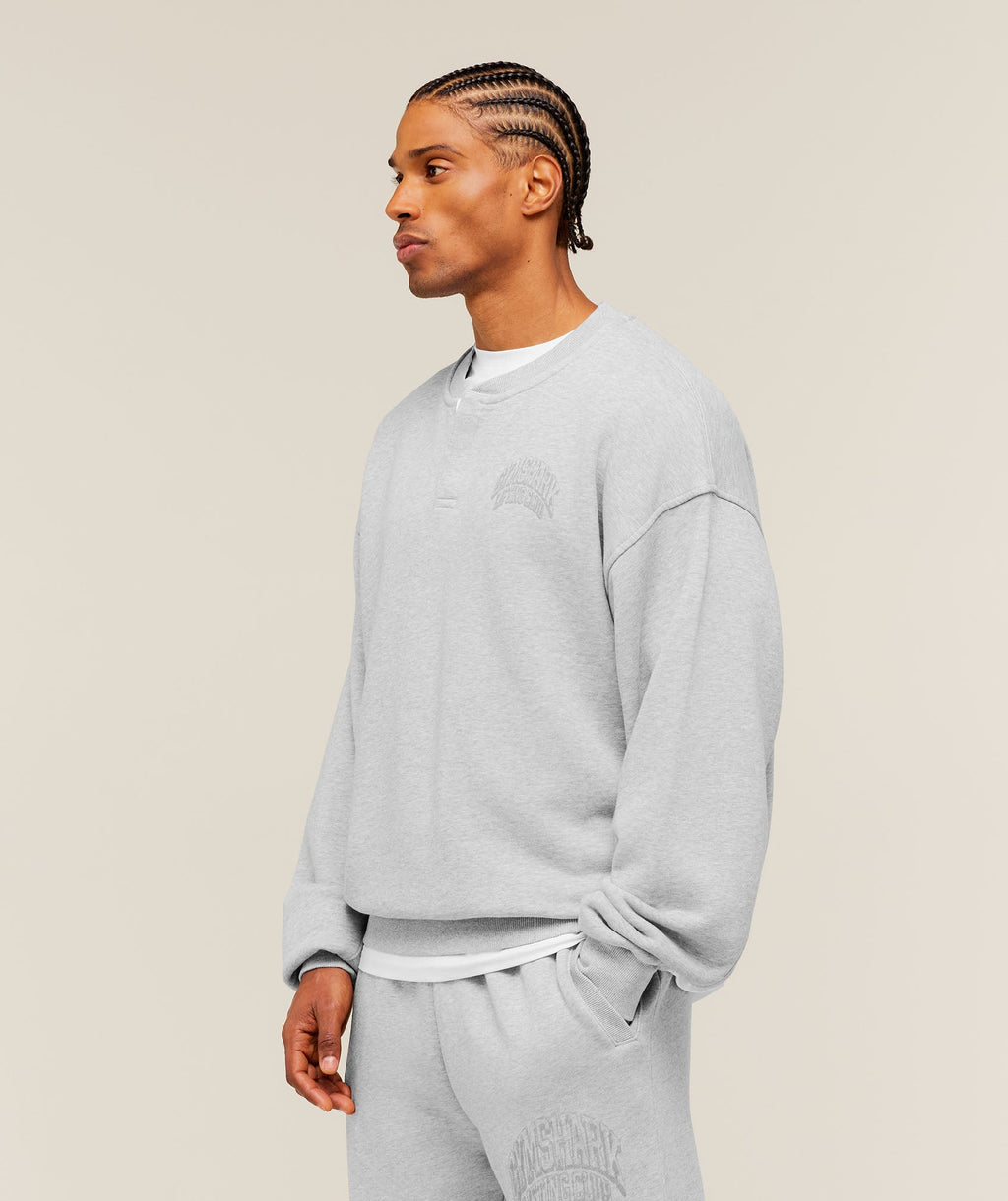 GSLC Henley Sweat - Bros Soft Grey Marl — imagem 3