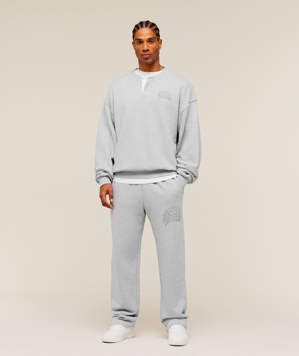GSLC Henley Sweat - Bros Soft Grey Marl — imagem 6