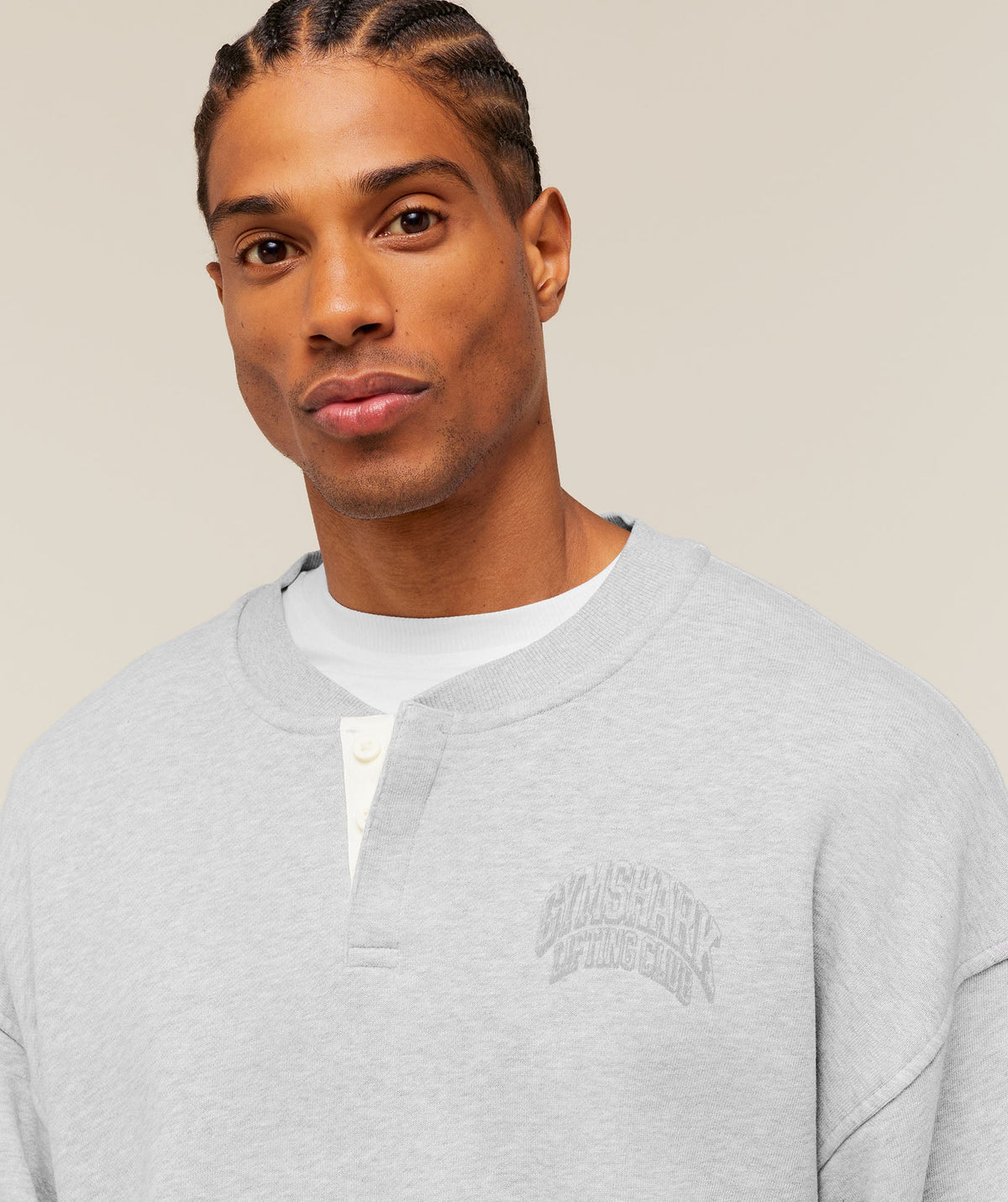GSLC Henley Sweat - Bros Soft Grey Marl — imagem 5
