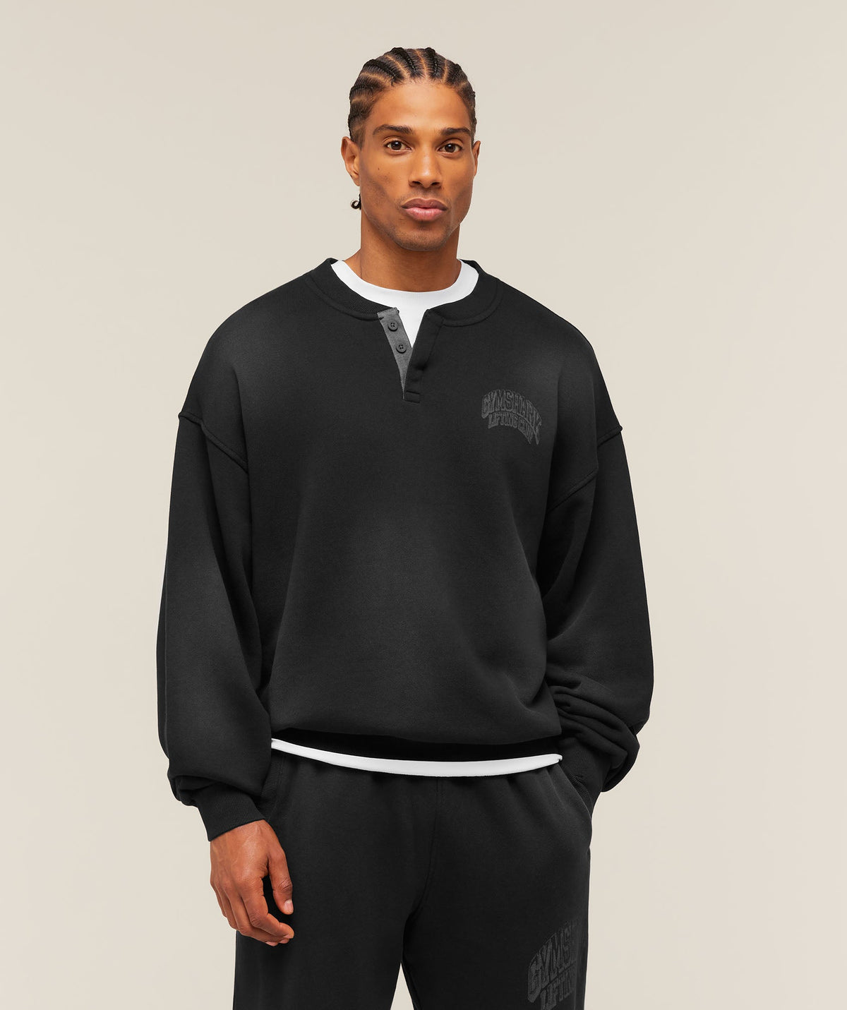 GSLC Henley Sweat - Black — imagem 1