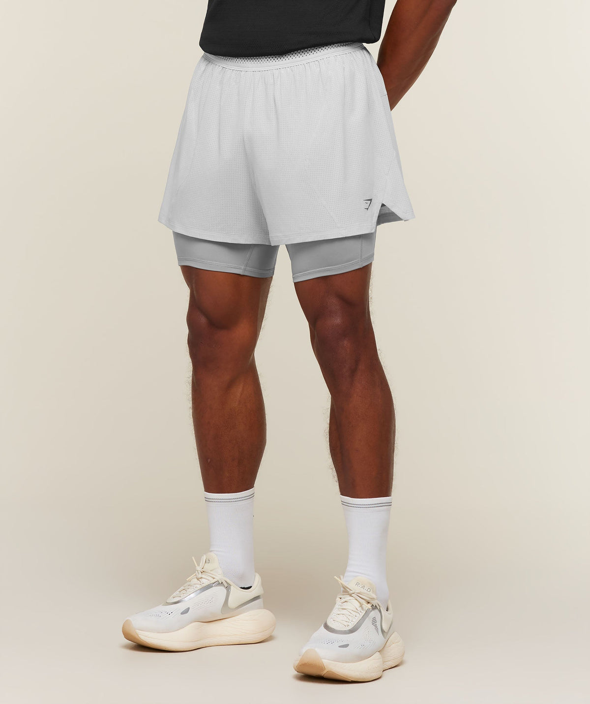 Running 4" 2in1 Shorts - Light Grey/Smokey Grey — imagem 1