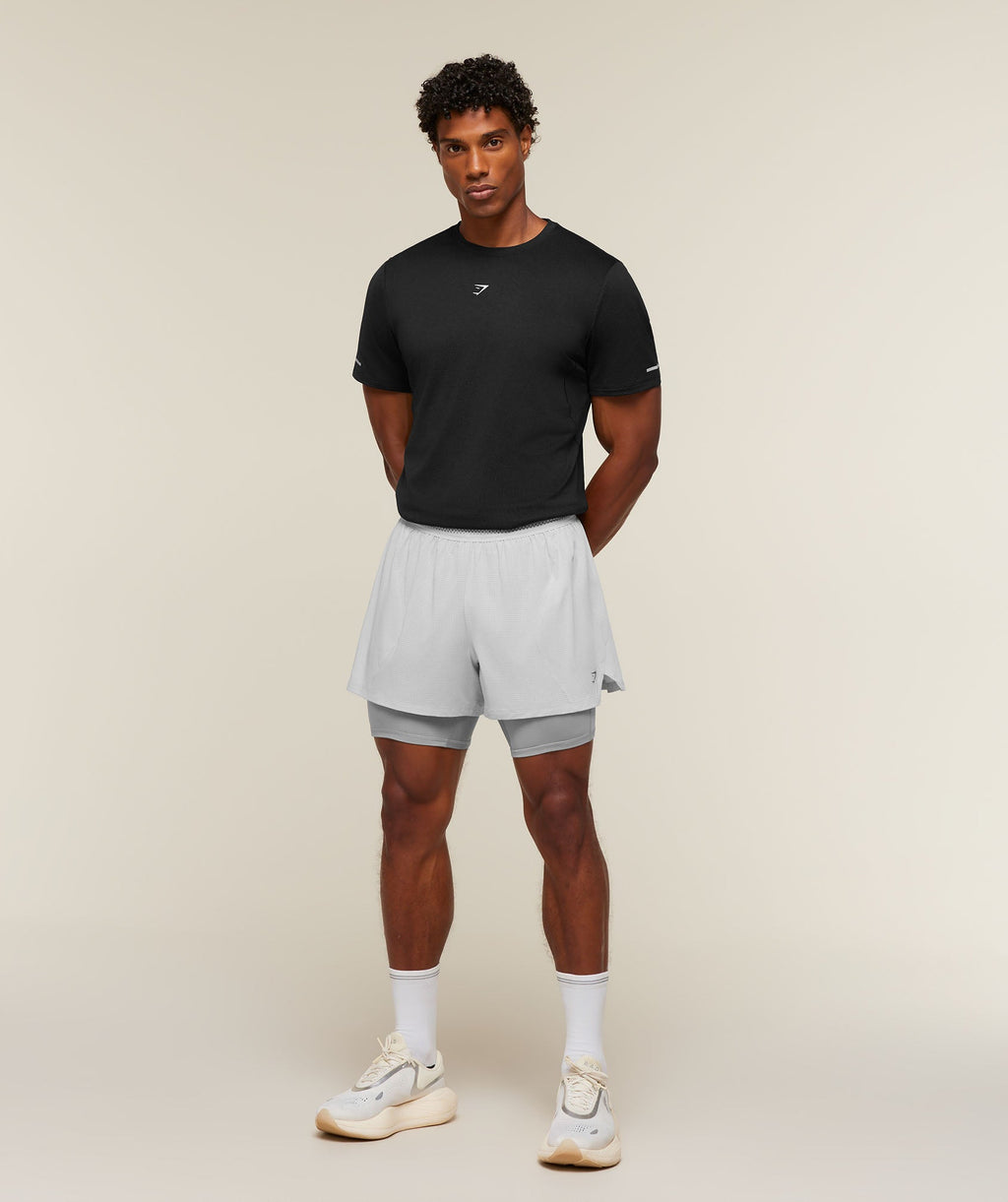 Running 4" 2in1 Shorts - Light Grey/Smokey Grey — imagem 4