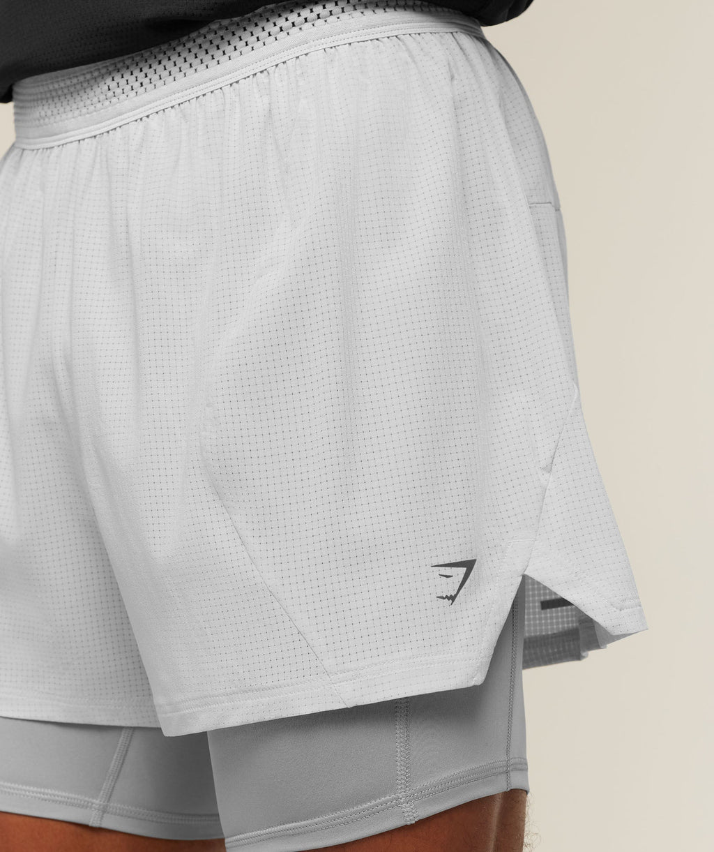 Running 4" 2in1 Shorts - Light Grey/Smokey Grey — imagem 5