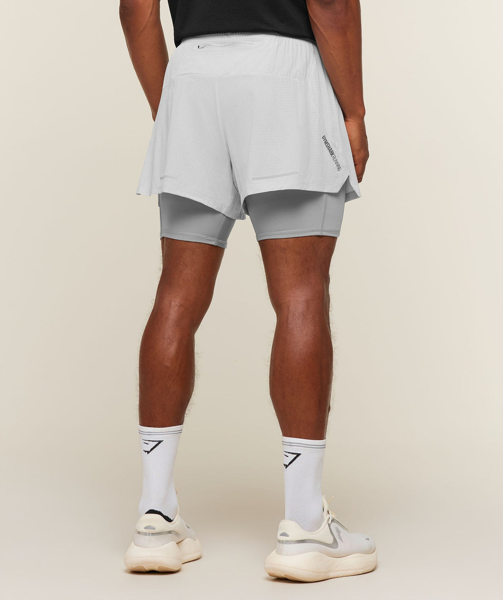 Running 4" 2in1 Shorts - Light Grey/Smokey Grey — imagem 2