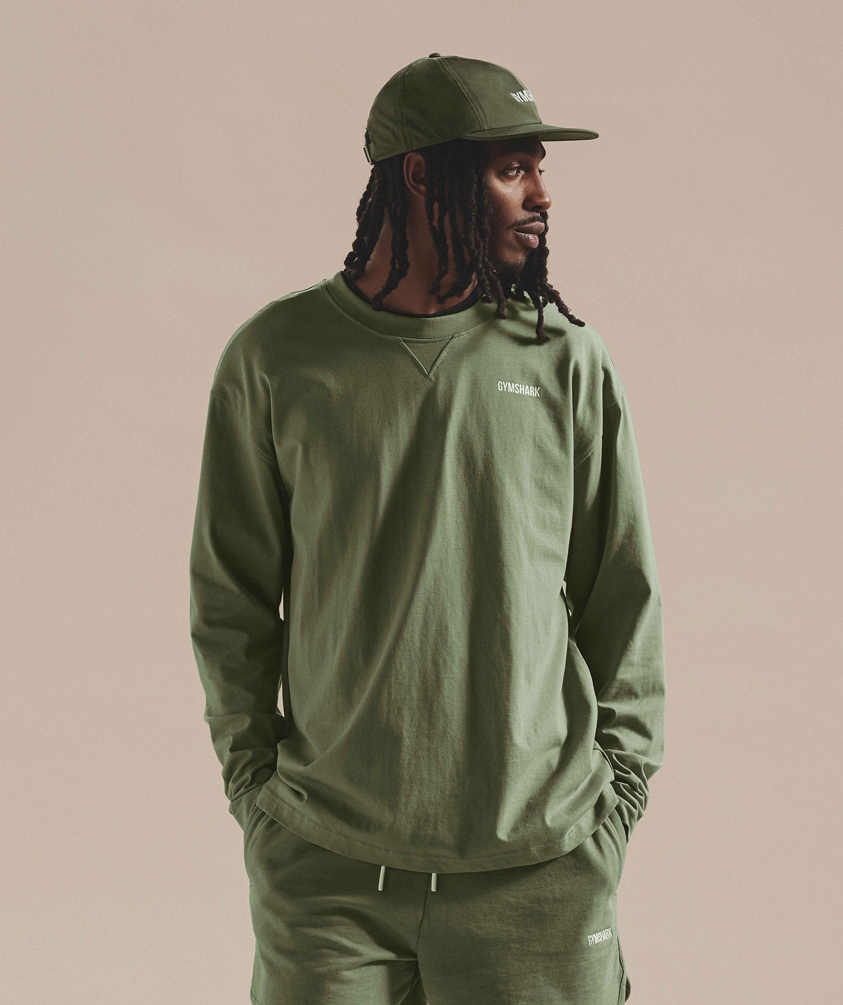 Rest Day Sweats Long Sleeve T-Shirt - Sage Green — imagem 1