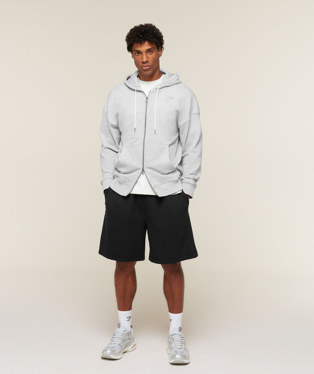 Campus Crest Zip Through Hoodie - Bros Soft Grey Marl — imagem 5
