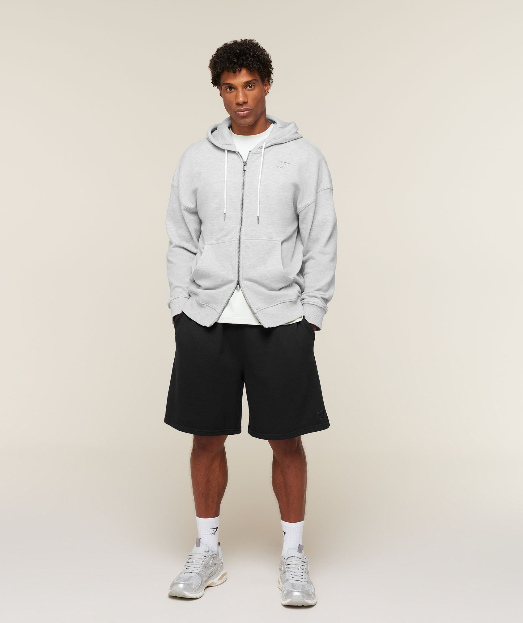 Campus Crest Zip Through Hoodie - Bros Soft Grey Marl — imagem 5