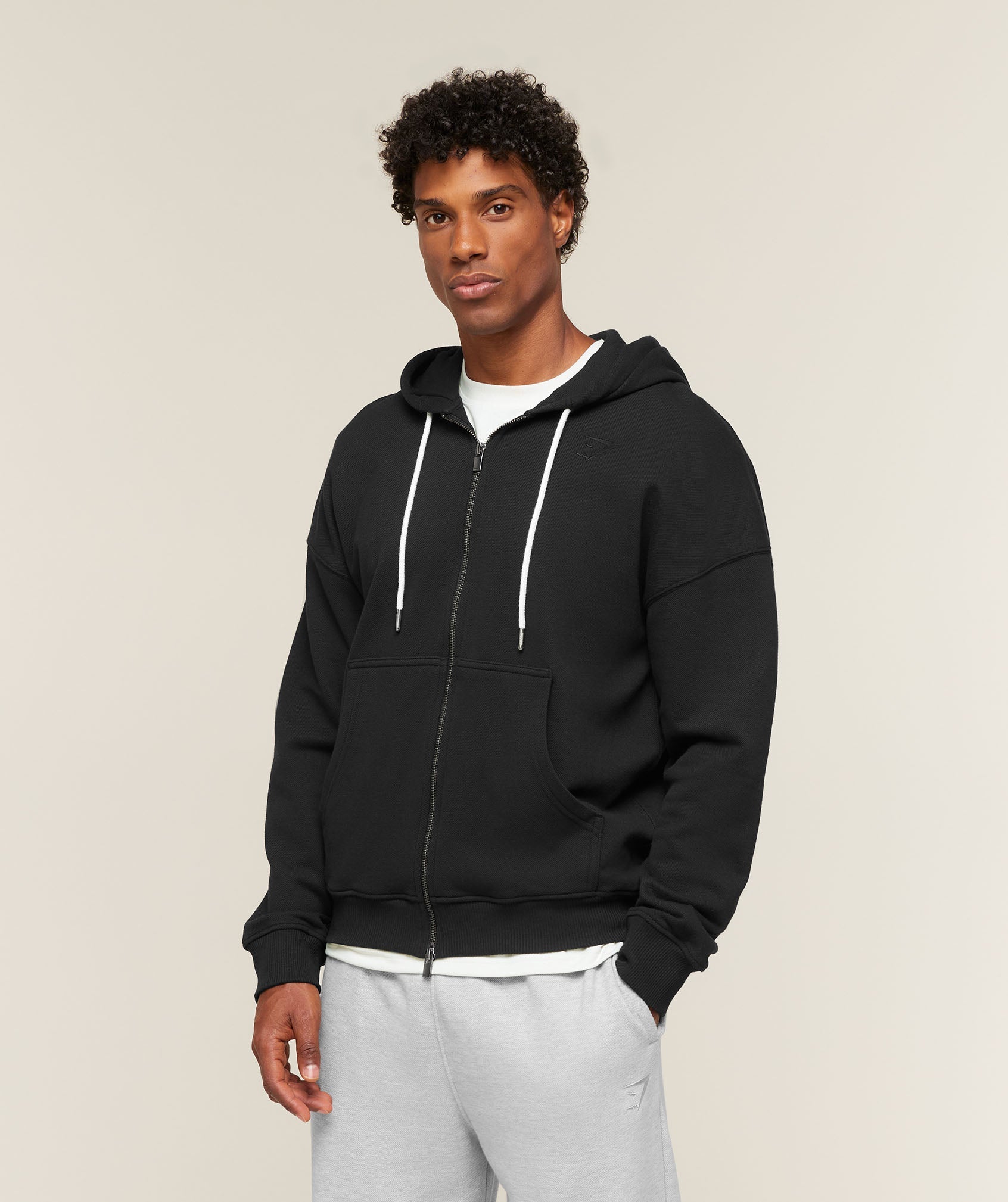 Campus Crest Zip Through Hoodie - Black — imagem 2
