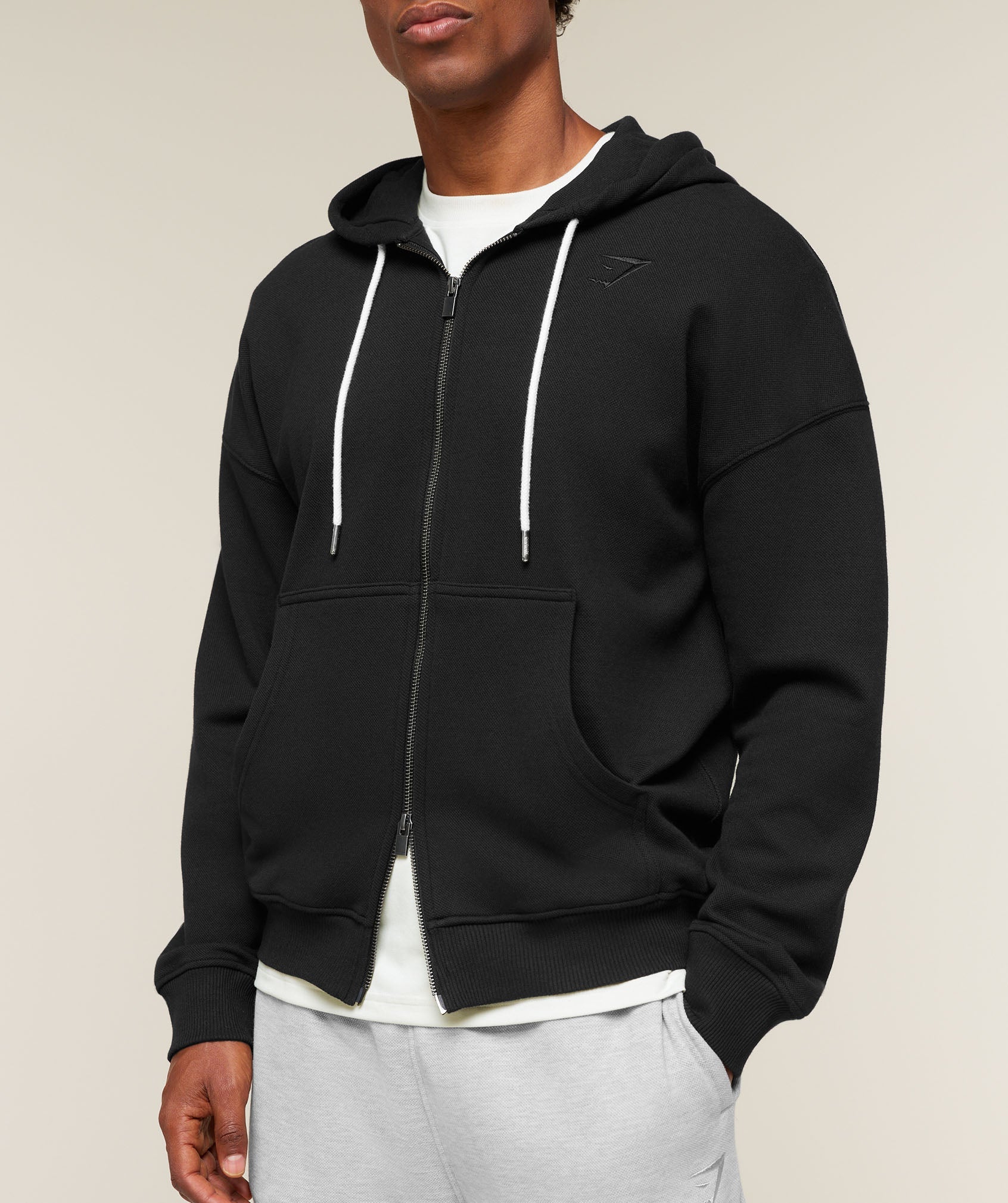 Campus Crest Zip Through Hoodie - Black — imagem 4