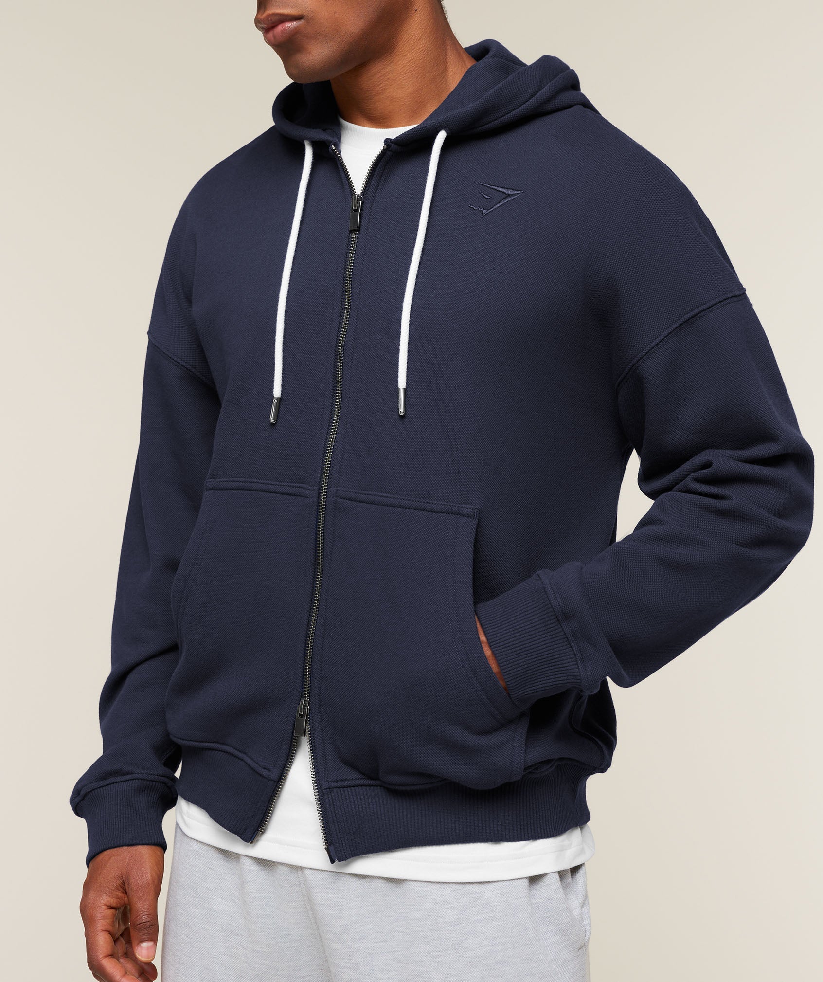 Campus Crest Zip Through Hoodie - Heavy Blue — imagem 4