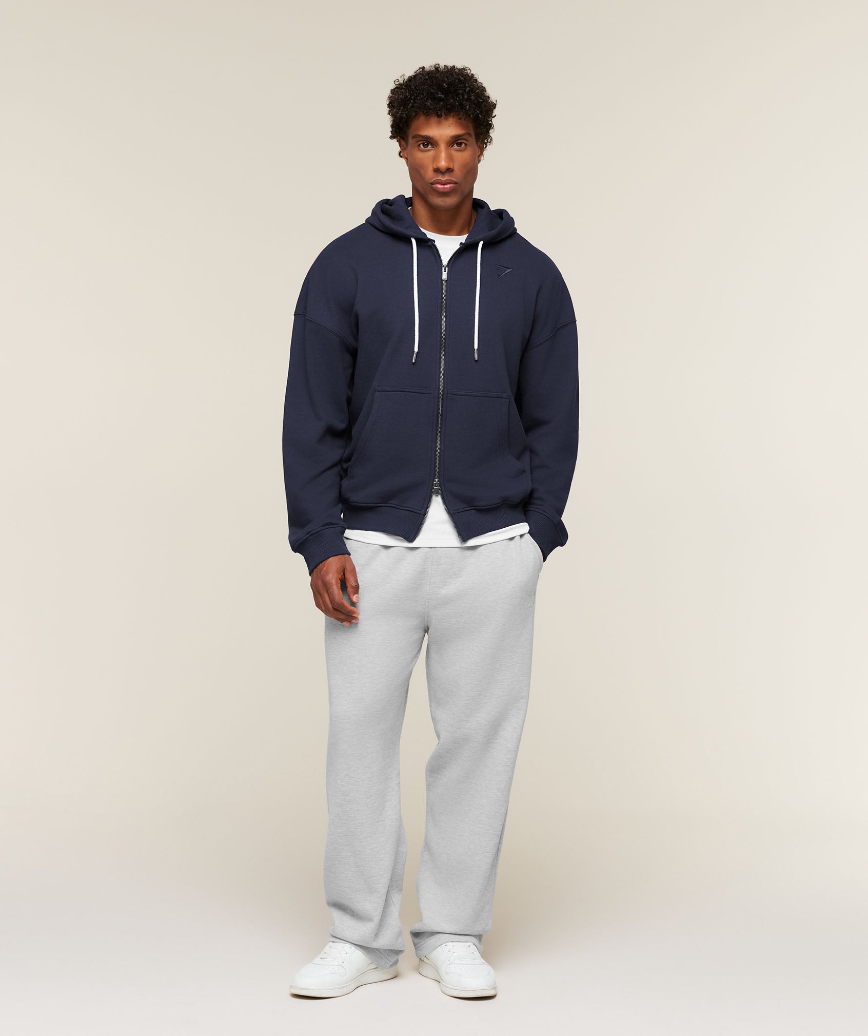 Campus Crest Zip Through Hoodie - Heavy Blue — imagem 5