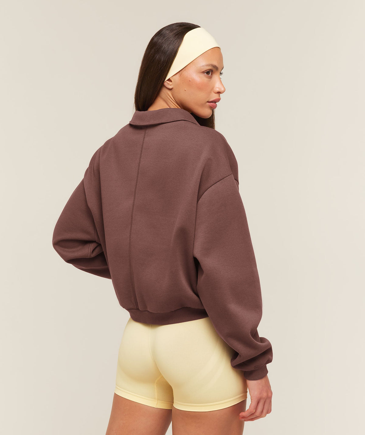 Cosy Luxe Campus Polo Sweatshirt - Espresso Brown — imagem 2