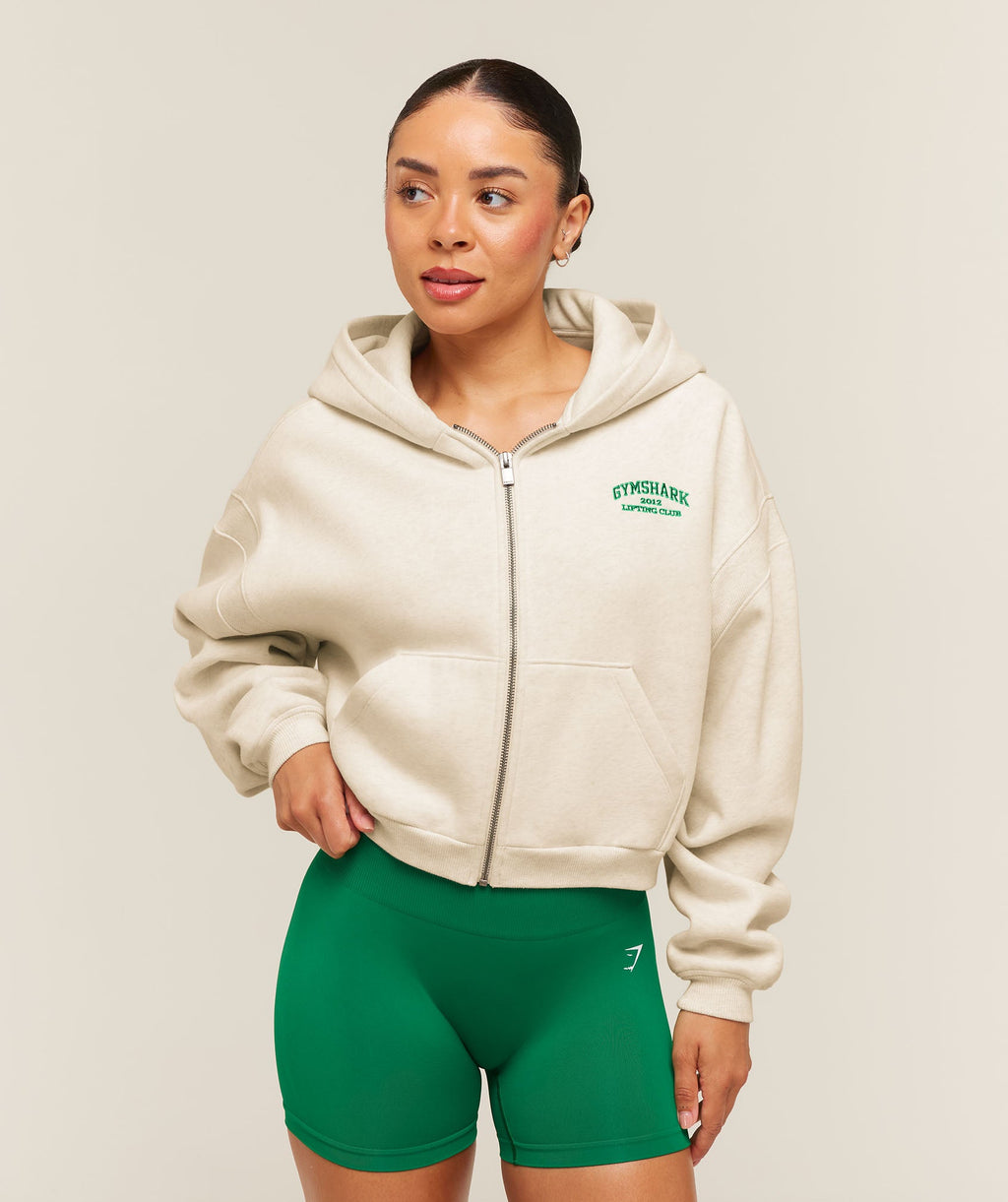 Cosy Luxe Campus Full Zip Hoodie - Bros Chalk Marl — imagem 1