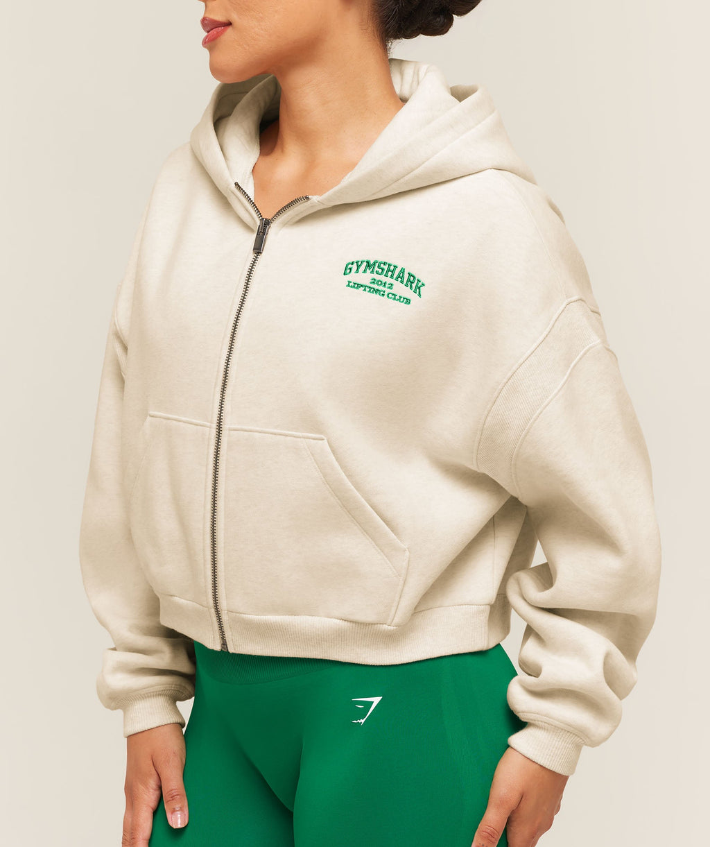Cosy Luxe Campus Full Zip Hoodie - Bros Chalk Marl — imagem 3