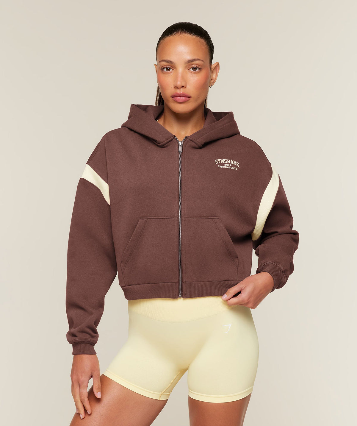 Cosy Luxe Campus Full Zip Hoodie - Espresso Brown — imagem 1