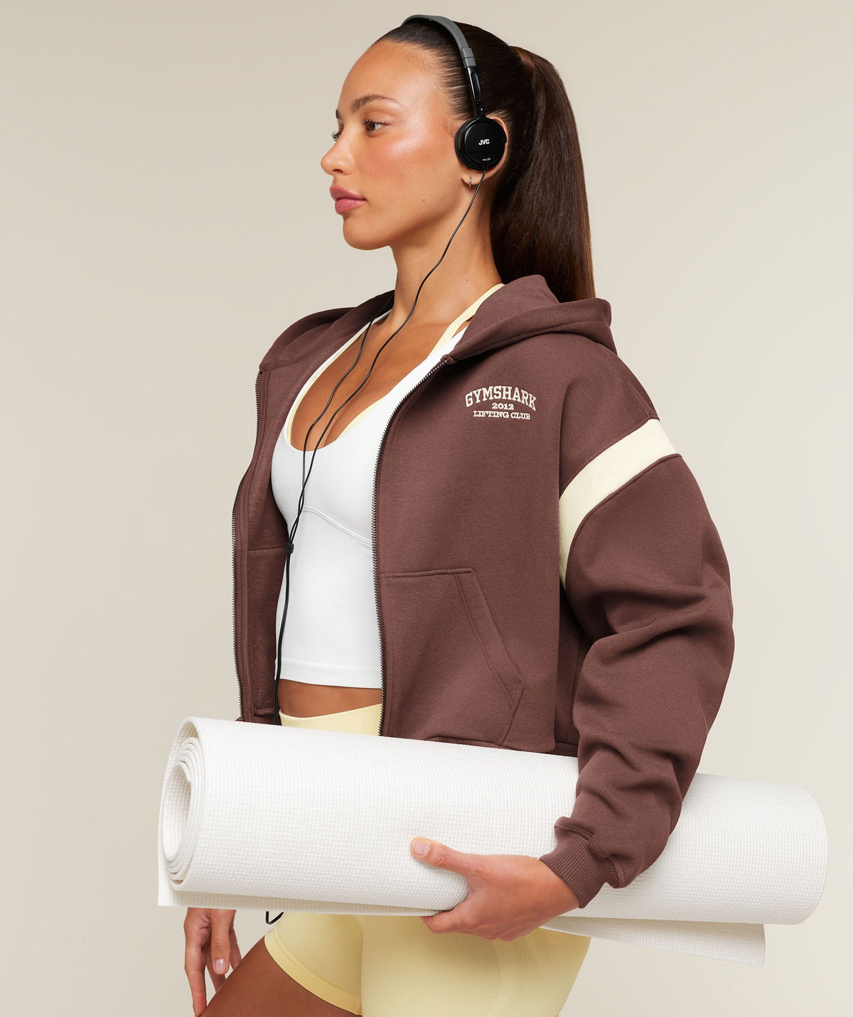 Cosy Luxe Campus Full Zip Hoodie - Espresso Brown — imagem 5