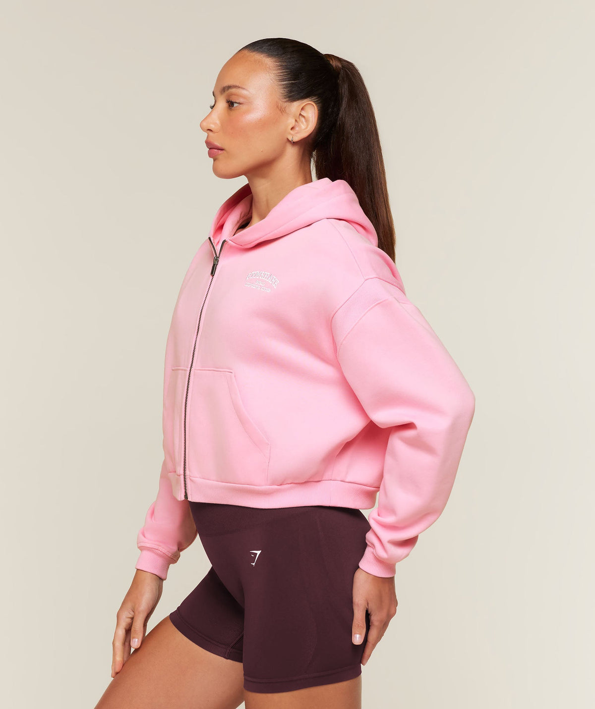 Cosy Luxe Campus Full Zip Hoodie - Poise Pink — imagem 3