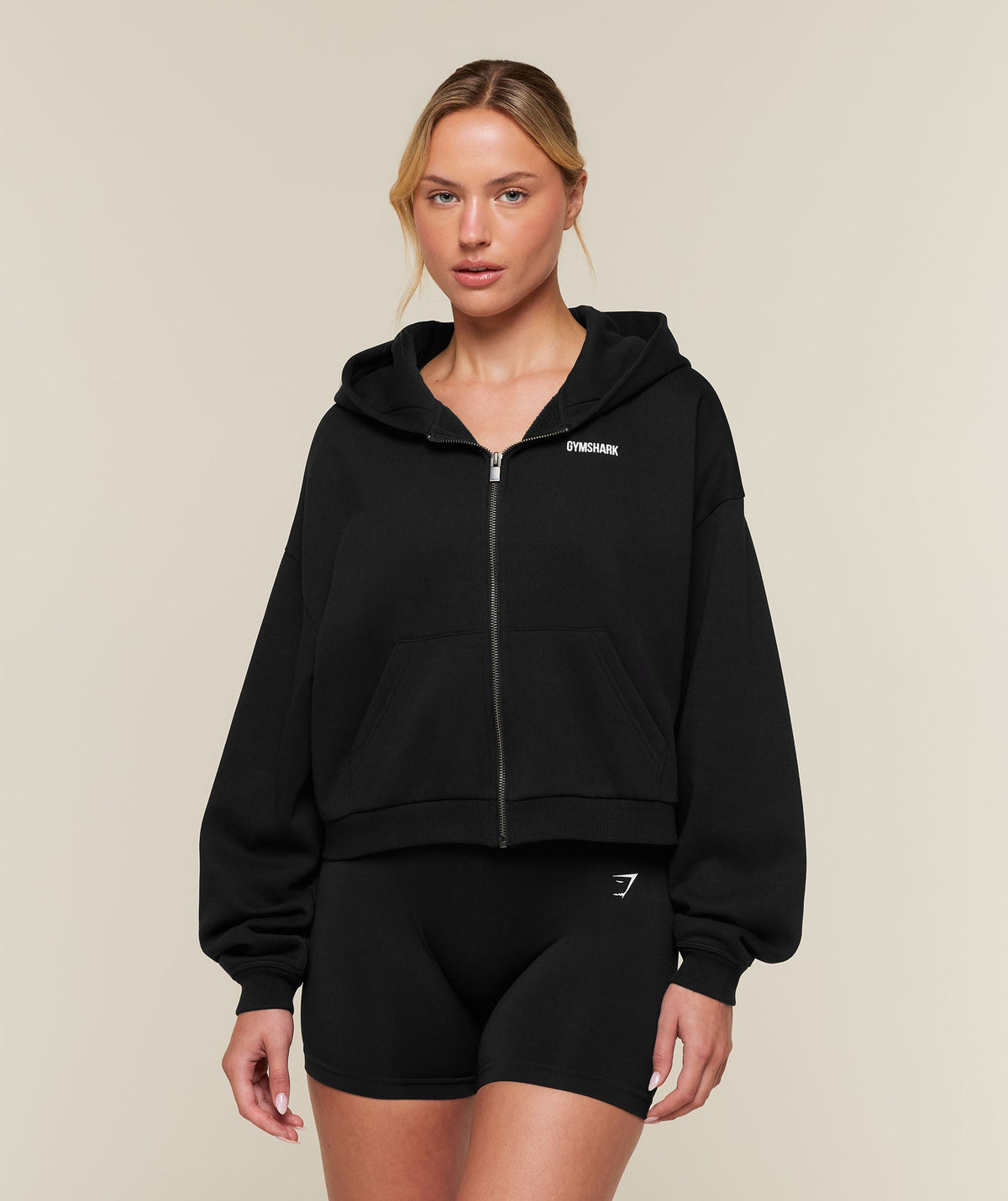 Cosy Luxe Zip Through Hoodie - Black — imagem 1