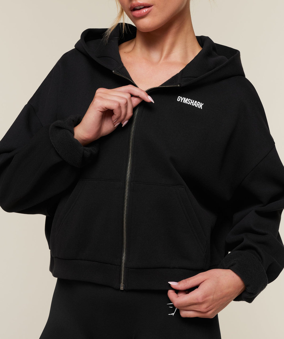 Cosy Luxe Zip Through Hoodie - Black — imagem 6