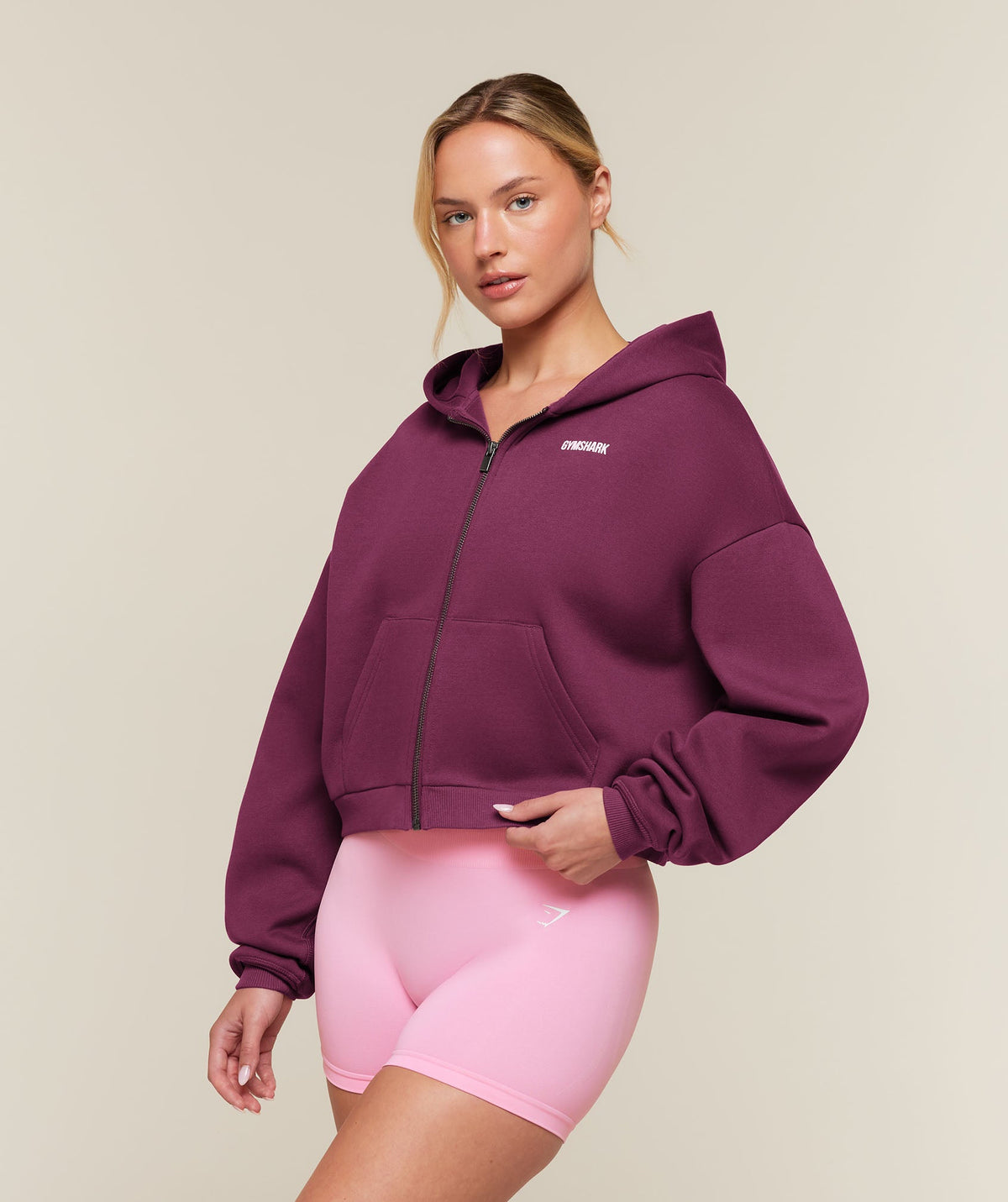 Cosy Luxe Zip Through Hoodie - Strength Pink — imagem 3
