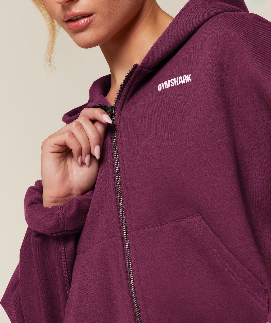 Cosy Luxe Zip Through Hoodie - Strength Pink — imagem 5