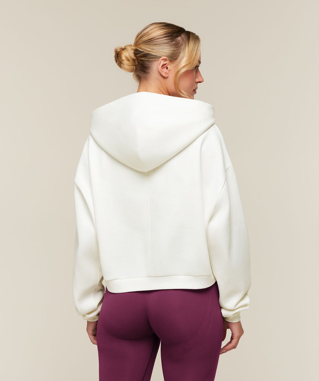 Cosy Luxe Zip Through Hoodie - Soft White — imagem 2