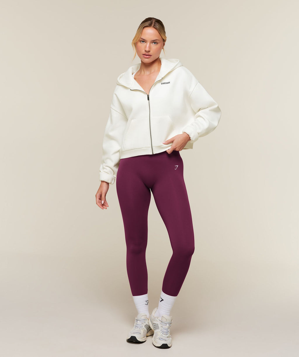 Cosy Luxe Zip Through Hoodie - Soft White — imagem 4