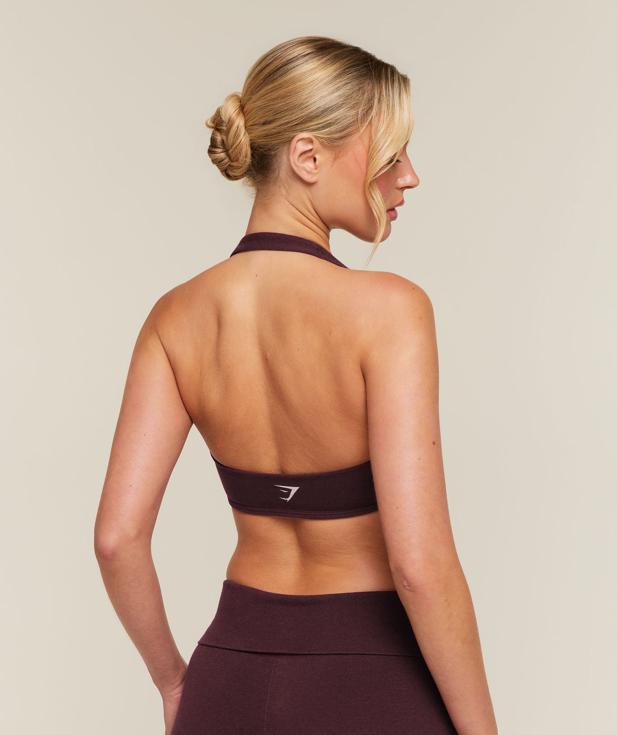CottonMove™ Halterneck Sports Bra - Calm Purple Marl — imagem 2