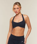 CottonMove™ Halterneck Sports Bra - Deep Blue Marl — imagem 1