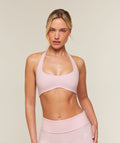 CottonMove™ Halterneck Sports Bra - Gentle Pink Marl — imagem 1