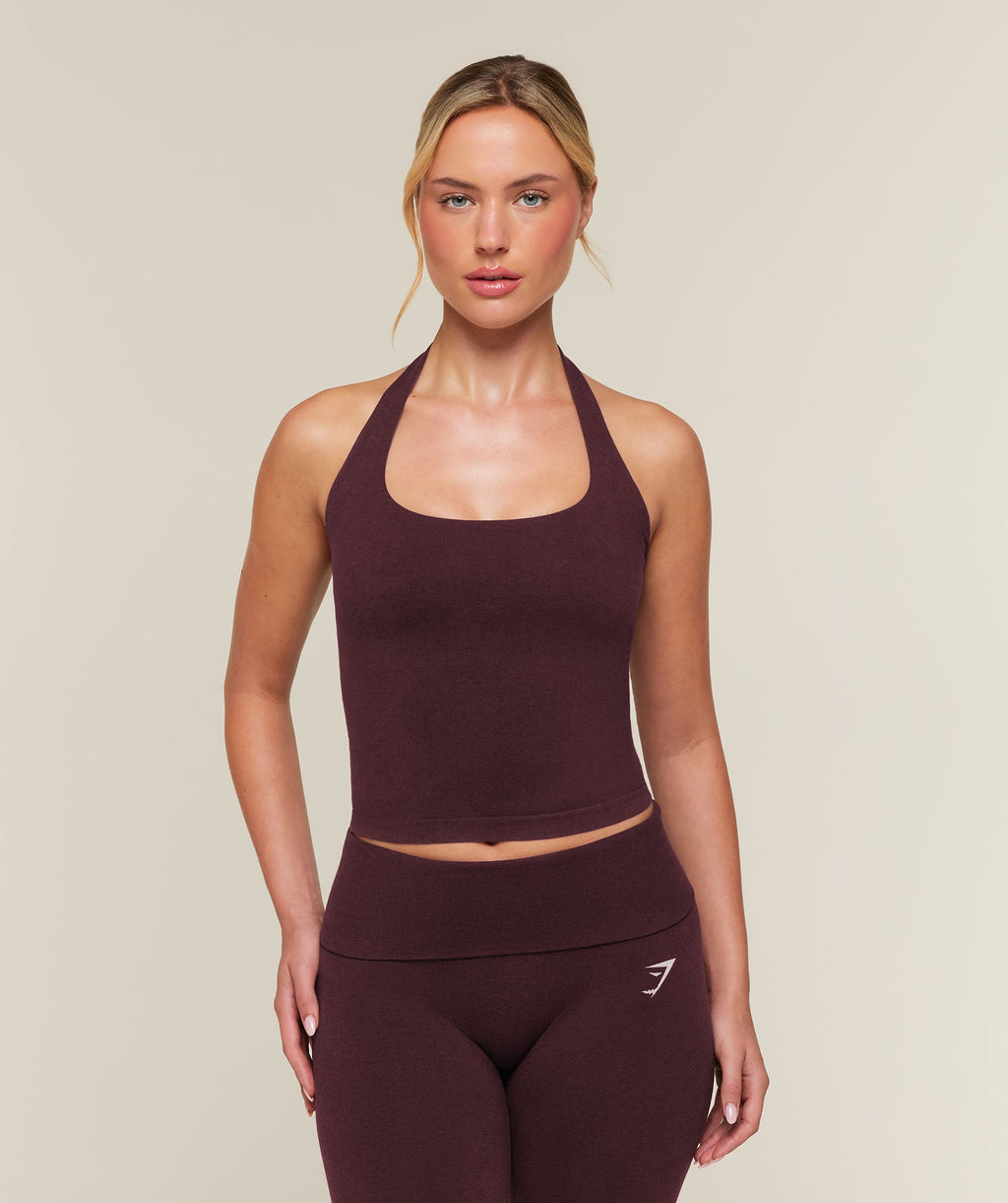 CottonMove™ Halterneck Top - Calm Purple Marl — imagem 1