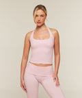 CottonMove™ Halterneck Top - Gentle Pink Marl — imagem 1