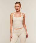 CottonMove™ Halterneck Top - Oat Marl — imagem 1