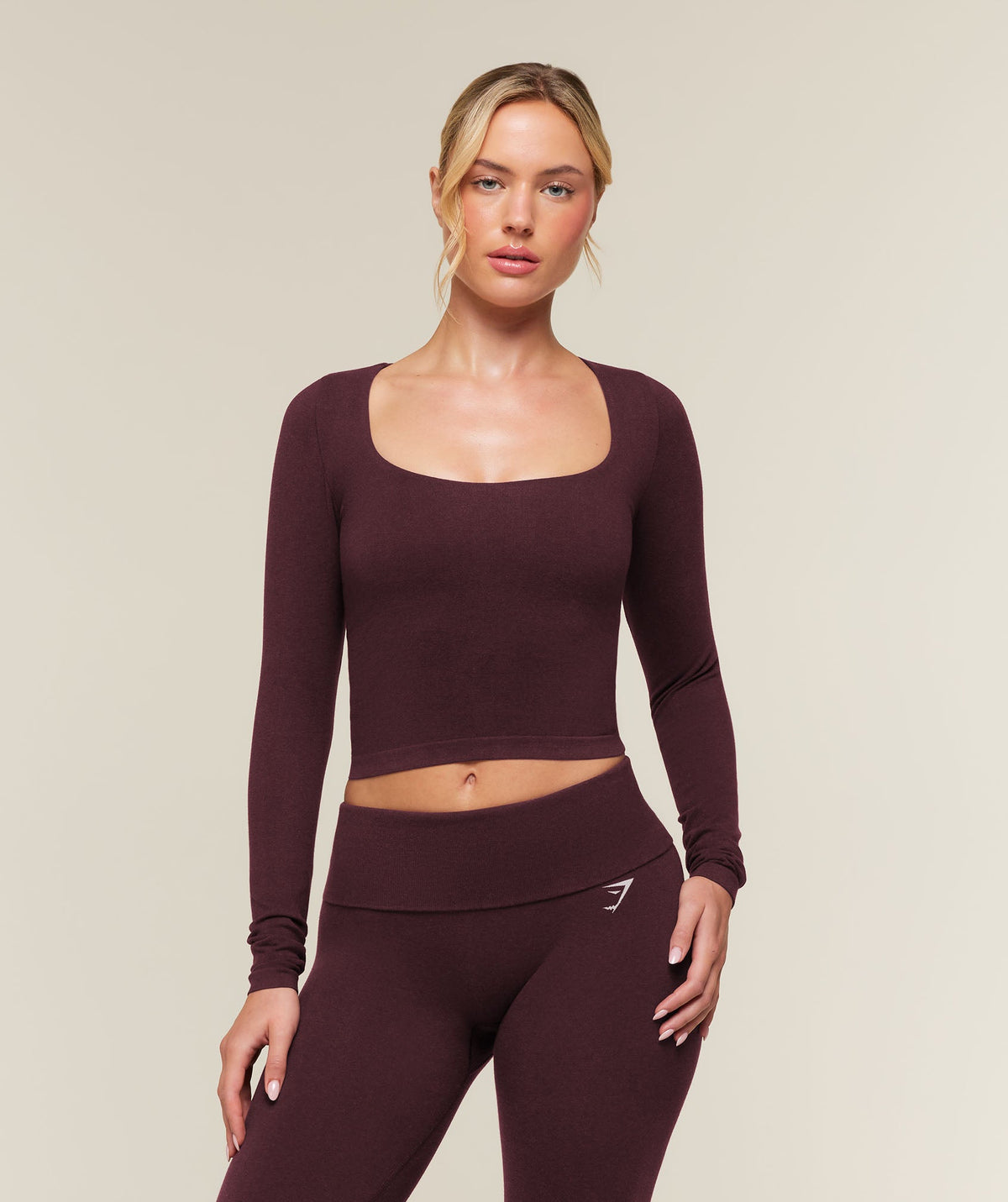 CottonMove™ Midi Long Sleeve Top - Calm Purple Marl — imagem 1