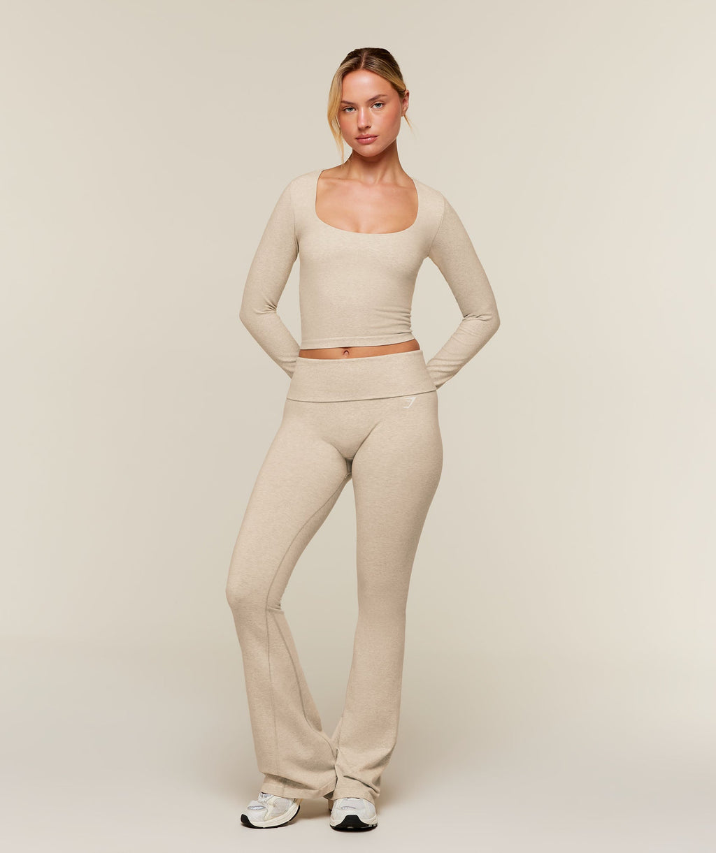 CottonMove™ Midi Long Sleeve Top - Oat Marl — imagem 5