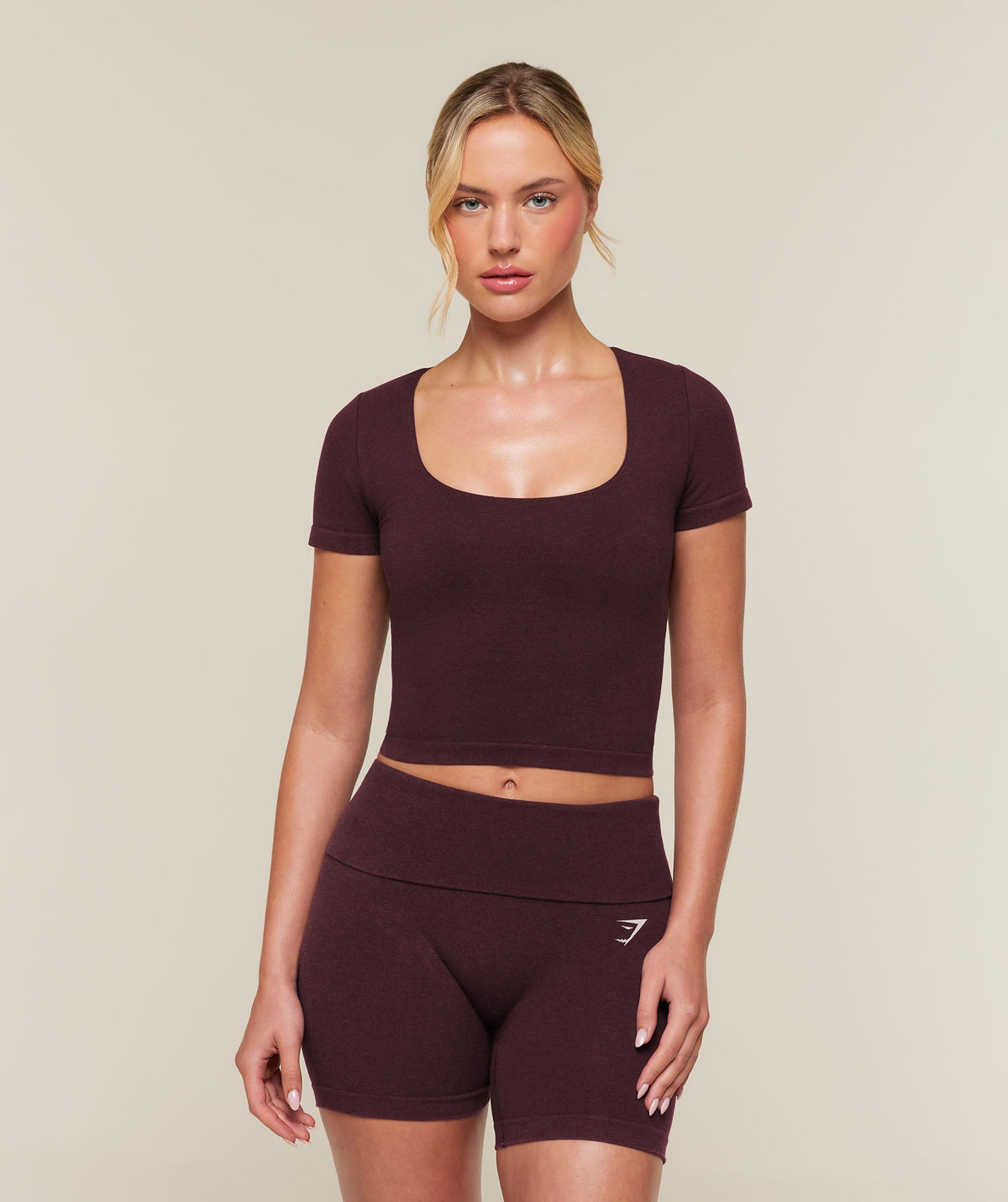CottonMove™ Midi Short Sleeve Top - Calm Purple Marl — imagem 1