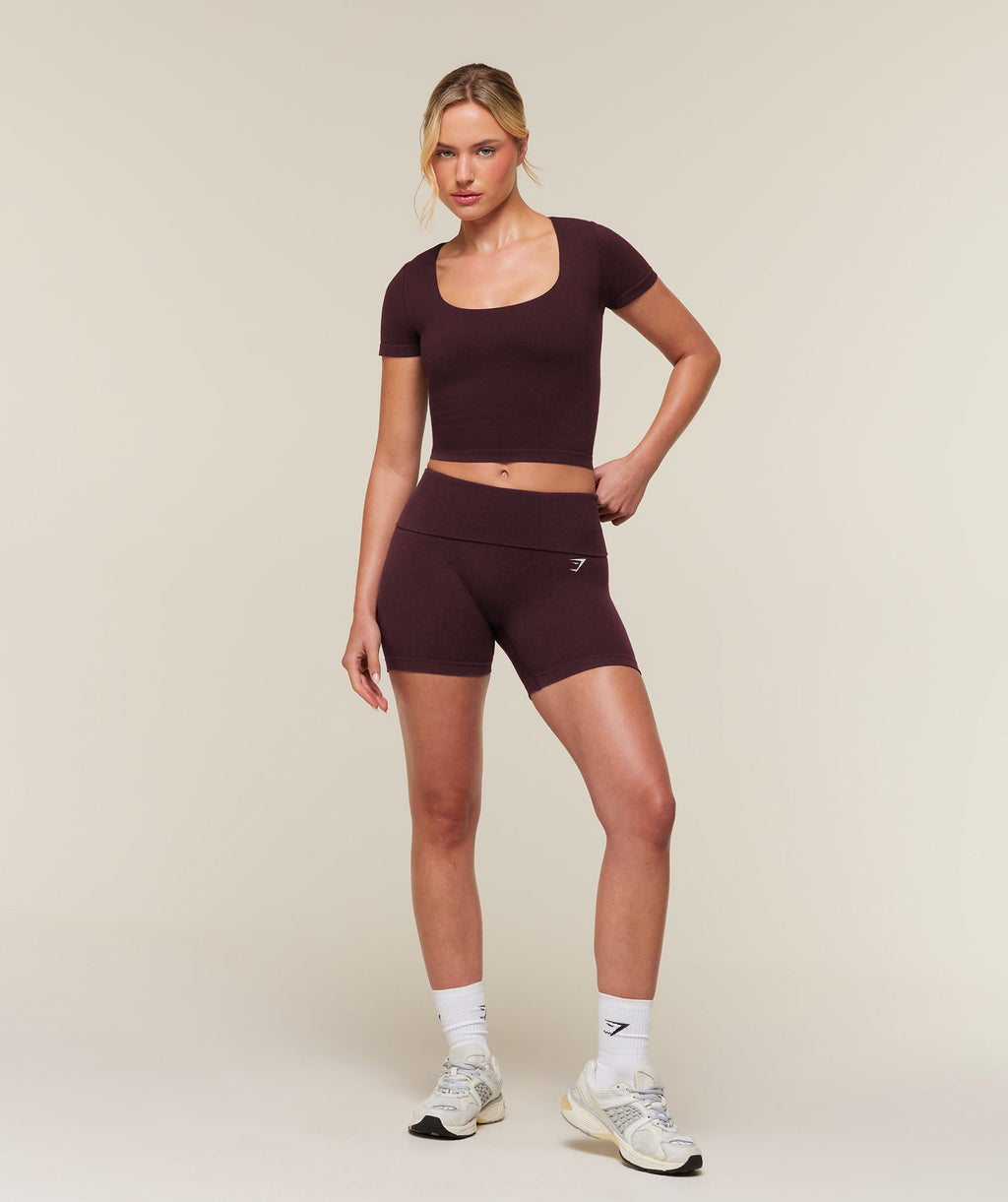 CottonMove™ Midi Short Sleeve Top - Calm Purple Marl — imagem 5