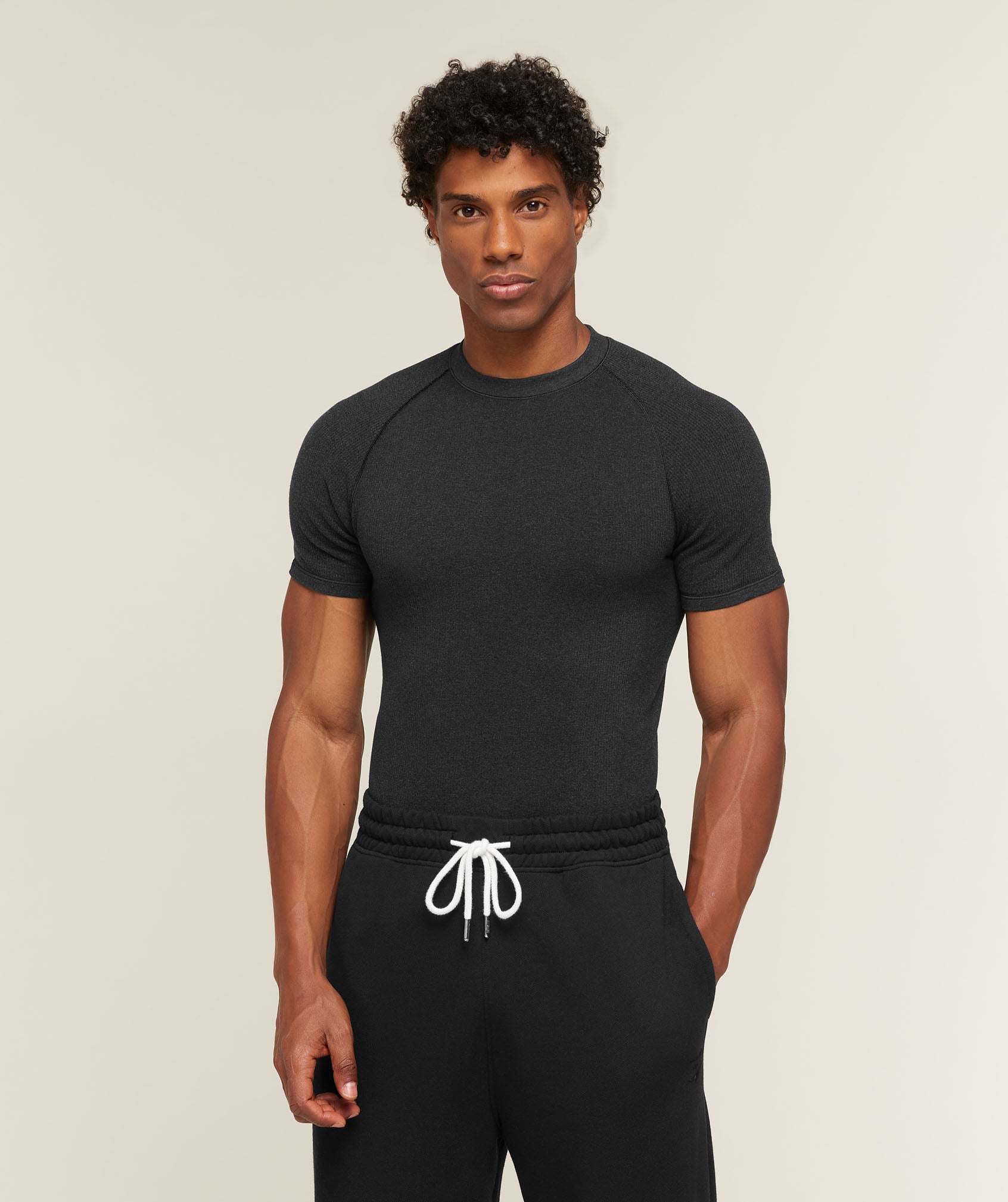 Cotton Seamless T-Shirt - Black Marl — imagem 1