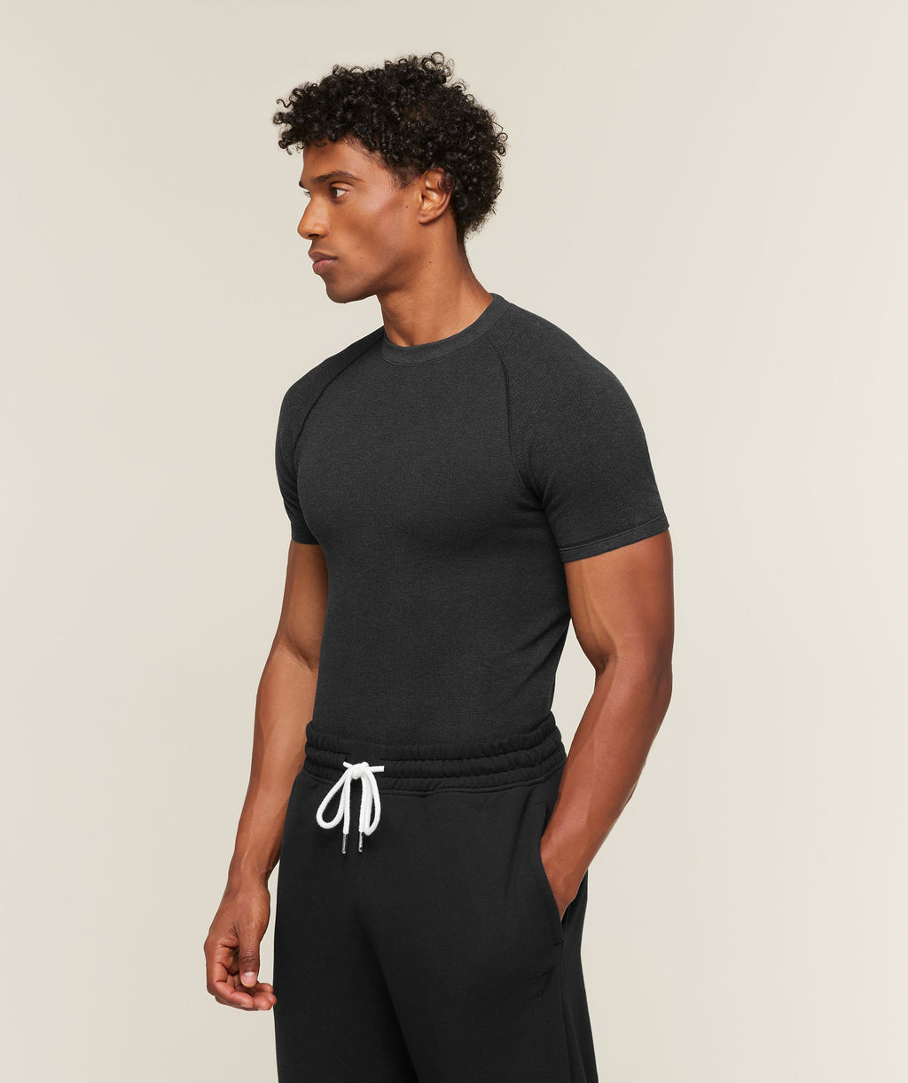 Cotton Seamless T-Shirt - Black Marl — imagem 3
