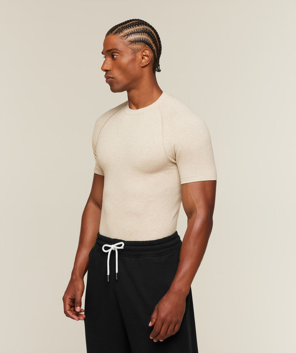Cotton Seamless T-Shirt - Oat Marl — imagem 3