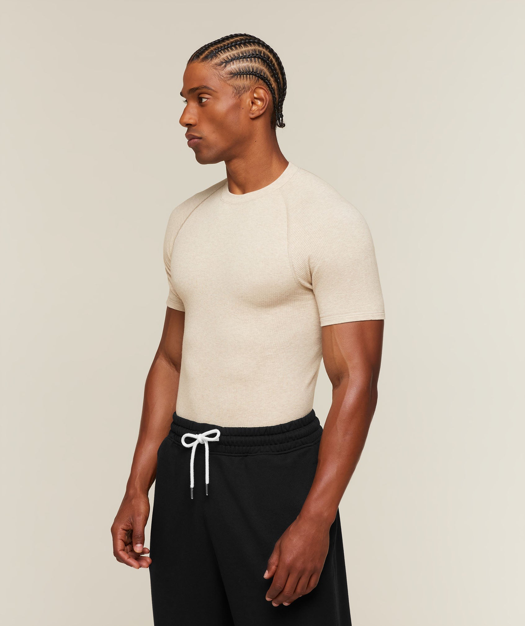 Cotton Seamless T-Shirt - Oat Marl — imagem 3