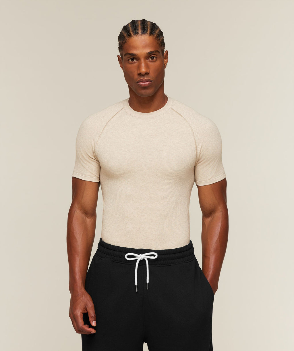 Cotton Seamless T-Shirt - Oat Marl — imagem 1